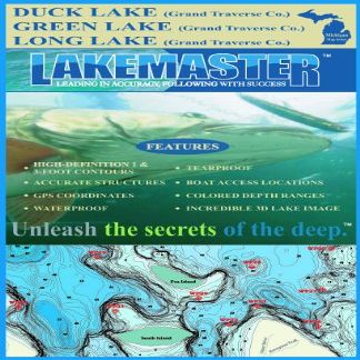 Lakemaster LPMIDGP09-07 Paper Map Duck/Green/Long (Gr.Trav)