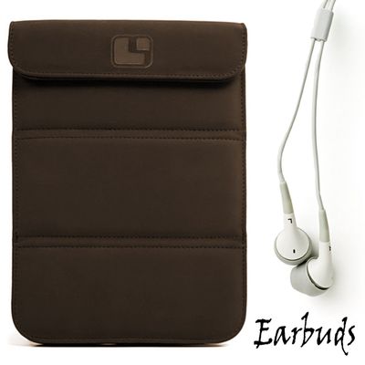 Smart Glove Brown Premium Durable Leather Cover Sleeve Carrying Case can Easily be Converted to a Stand for Kindle Touch 6 inch Plus Earbuds