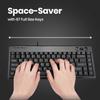 Perixx PERIBOARD-505H Wired Mini Keyboard with Built-in Trackball, 0.55 Inch Trackball and 2 USB Hubs, Black, US English Layout view 2