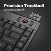 Perixx PERIBOARD-505H Wired Mini Keyboard with Built-in Trackball, 0.55 Inch Trackball and 2 USB Hubs, Black, US English Layout view 3