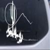 8in X 5.3in White -- Western Cactus Moon Scene Western Car Window Wall Laptop Decal Sticker view 1