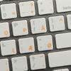 Apple Danish Labels Layout for Keyboard with Orange Lettering Transparent for Desktop, Laptop and Notebook view 1