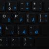 4Keyboard Apple Danish Stickers for Keyboard with Blue Lettering Transparent Background for Desktop, Laptop and Notebook view 1