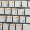 4Keyboard Apple Danish Stickers for Keyboard with Blue Lettering Transparent Background for Desktop, Laptop and Notebook view 4