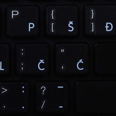 Croatian Sticker for Keyboard is Compatible with Apple White Lettering Transparent Background for Desktop, Laptop and Notebook