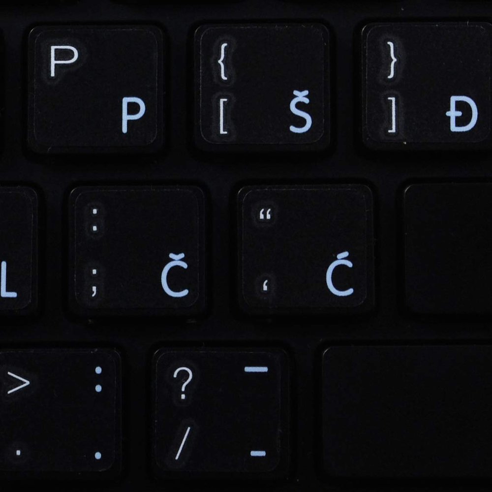 Croatian Sticker for Keyboard is Compatible with Apple White Lettering Transparent Background for Desktop, Laptop and Notebook