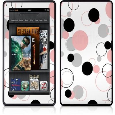 WraptorSkinz Amazon Kindle Fire (Original) Decal Style Skin - Lots of Dots Pink on White