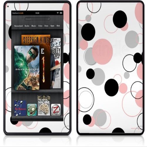 WraptorSkinz Amazon Kindle Fire (Original) Decal Style Skin - Lots of Dots Pink on White