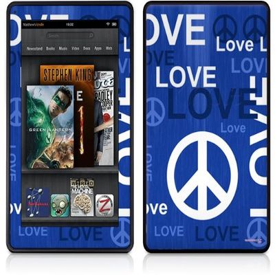 WraptorSkinz Amazon Kindle Fire (Original) Decal Style Skin - Love and Peace Blue