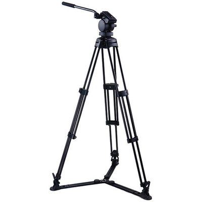 Acebil P-20GX Professional Tripod System with QR Video Pan Head, T750 Aluminum Tripod, GS-3 Ground Spreader, Supports 13.2 lbs., Max Height 63"