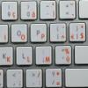 BELGIAN FRENCH DECALS for KEYBOARD with ORANGE LETTERING TRANSPARENT BACKGROUND for DESKTOP, LAPTOP and NOTEBOOK view 3