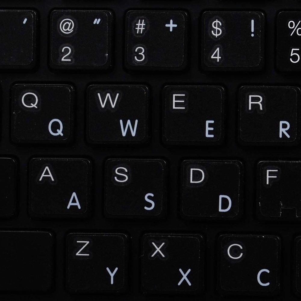 Apple Hungarian Labels for Keyboard with White Lettering Transparent for Desktop, Laptop and Notebook