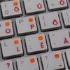Apple Hungarian Labels for Keyboard with RED Lettering Transparent for Desktop, Laptop and Notebook view 4
