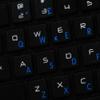 Italian Keyboard Decals are Compatible with Apple with Blue Lettering Transparent Background for Desktop, Laptop and Notebook view 4