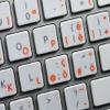 4Keyboard Italian Labels Layout for Keyboard are Compatible with Apple with Orange Lettering Transparent Background for Desktop, Laptop and Notebook view 3
