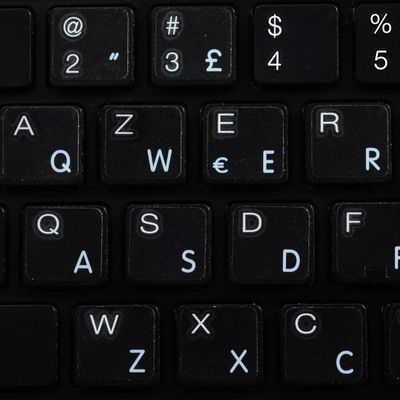 4Keyboard Apple Italian Stickers for Keyboard with White Lettering Transparent Background for Desktop, Laptop and Notebook