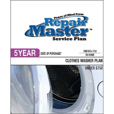 Repair Master 5-Yr Date of Purchase Clothes Washer Plan - Under $750
