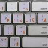Apple French Canadian Labels for Keyboard with Orange Lettering Transparent for Desktop, Laptop and Notebook view 1