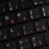 Apple French Canadian Labels for Keyboard with Orange Lettering Transparent for Desktop, Laptop and Notebook view 3