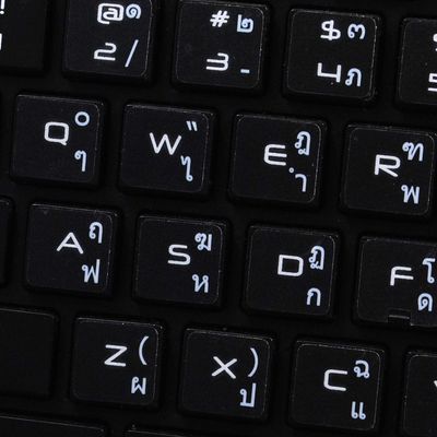 Apple Thai Labels Layout for Keyboard White Lettering Transparent Background for Desktop, Laptop and Notebook