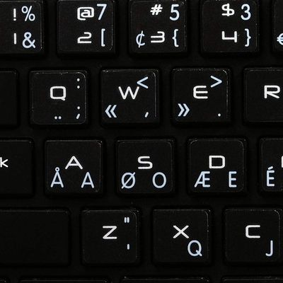 4Keyboard Programmer Dvorak Stickers for Keyboard with White Lettering Transparent Background Work with Apple