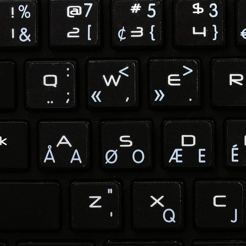 4Keyboard Programmer Dvorak Stickers for Keyboard with White Lettering Transparent Background Work with Apple