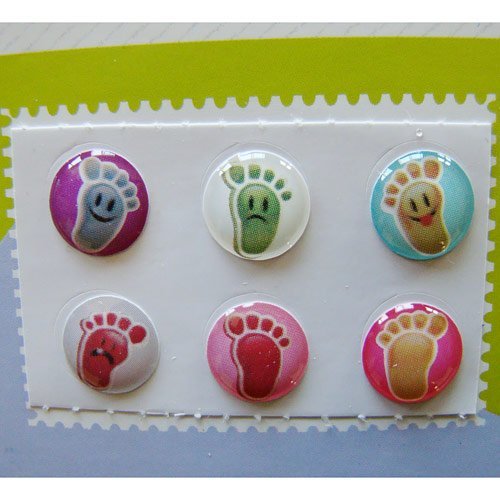 "Home" Button Sticker for iphone/ipad/itouch, Big Foot, 6 Stickers