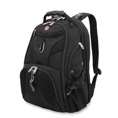 SwissGear 1900 ScanSmart 17 Laptop Backpack Black Reflective Tech Backpack with ScanSmart Compartment Multiple Organizer Pockets & RFID Scan Blocking Technology