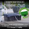 DRiBOX Small IP55 Weatherproof Outdoor Electrical Connection Box 25.5 x 14.1 x 10.2cm Power Cord Enclosure for Christmas Lights, Timers, Extension Cables, Leads, Reels, Transformers (Small, Green) view 3