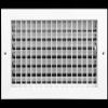 HVAC Premium 12''w X 8''h Adjustable AIR Supply Diffuser - HVAC Vent Cover Sidewall or Ceiling - Grille Register - High Airflow - White [Outer Dimensions: 13.75''w X 9.75''h] view 1