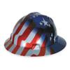 MSA Safety 10071157 V-Gard Freedom Series Class E Type I Hard Hat with Fast-Track Suspension and American Star and Stripe view 1