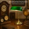 LIGHTACCENTS Traditional Bankers Desk Lamp with Green Glass Shade and Brass Base  Classic Desk Lamp with Pull Chain, Office Lighting, Vintage Style Reading Light view 3