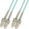 100 Meter OM3 10 Gigabit Multimode Duplex Fiber Optic Cable (50/125) - SC to SC - Aqua view 1