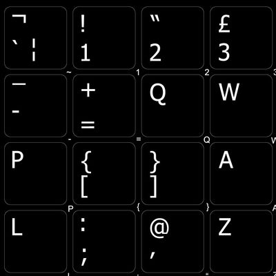 English UK Non-Transparent Black Sticker (14x14) for Keyboard for Desktop, Laptop and Notebook