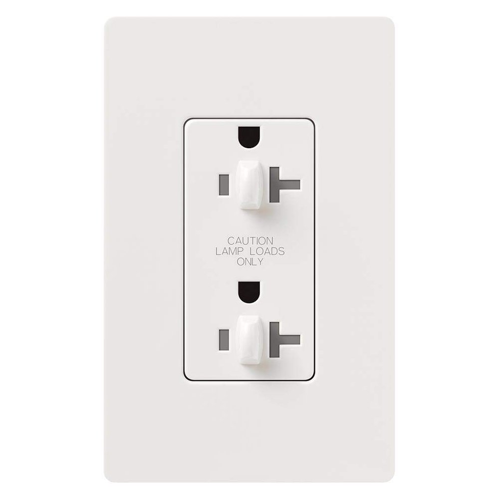 Lutron CAR-20-DDTR-WH Claro 20A Tamper Resistant Receptacle White