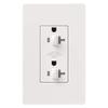 Lutron CAR-20-DDTR-WH Claro 20A Tamper Resistant Receptacle White view 1