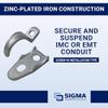 Sigma Engineered Solutions ProConnex 55141 Rigid Clamp Back and Strap Conduit Fitting 3/4-Inch Silver, 1-Pack view 2