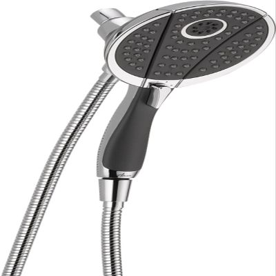 Delta Faucet 4-Spray In2ition Dual Shower Head with Handheld Spray, Chrome Shower Head with Hose, Handheld Shower Heads, Showerheads & Handheld Showers, Detachable Shower Head, Chrome 58467