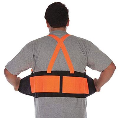 Liberty Glove & Safety 1908S DuraWear Plain Back Support Belt with Attached Suspenders, Small, Black