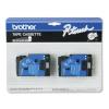 Brother TC-10 Label Tape 2Pack (OEM) 0.50" Black Print on Clear view 1