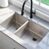 KRAUS Standart Pro 33 -inch Undermount 60/40 Double Bowl 16 Gauge Stainless Steel Kitchen Sink, KHU104-33 view 2