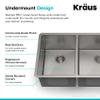 KRAUS Standart Pro 33 -inch Undermount 60/40 Double Bowl 16 Gauge Stainless Steel Kitchen Sink, KHU104-33 view 4