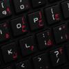Arabic Keyboard Labels with RED Lettering ON Transparent Background for Desktop, Laptop and Notebook are Compatible with Apple view 4
