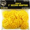 (100) Flat Plastic Record Adapters - Snap in Inserts to Make 7" 45rpm Records Fit on Standard Vinyl Record Turntables #07MR100YE (Yellow) view 1
