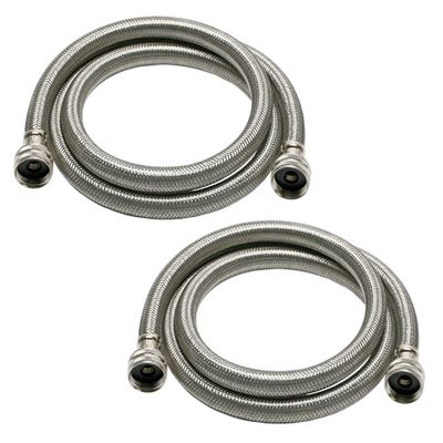 Fluidmaster 9WM60P2HE High Efficiency Washing Machine Connector 2-Pack - 3/4 Hose Fitting x 3/4 Hose Fitting, 60-Inch Length