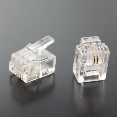 (Taros) RJ11/12 Modular Plug Connector for Telephone Cord Modular Cable (6P2C) 100 Pack CRJ11-100P2 Talos
