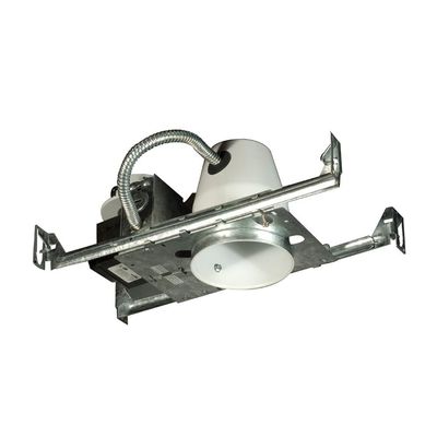 Jesco Lighting LV4000BA 10.5" Low Voltage Non IC Airtight Universal Housing for New Construction, Silver Finish
