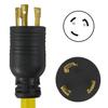 Conntek 1.5-Foot 30-Amp 125-Volt Fan-Style Generator Extension Cord (L5-30P to Three 5-15R) with Power Indicator Light view 2