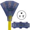 Conntek 1.5-Foot 30-Amp 125-Volt Fan-Style Generator Extension Cord (L5-30P to Three 5-15R) with Power Indicator Light view 3