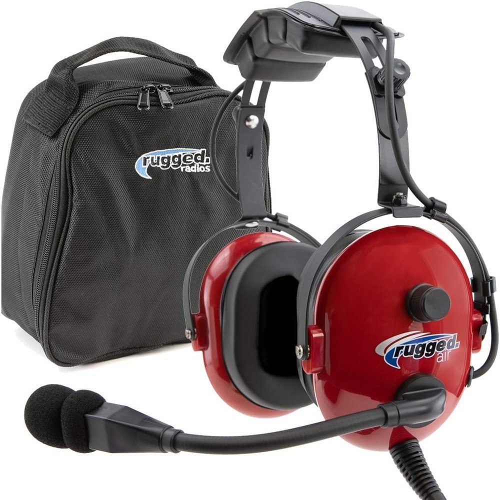 Rugged. Air RA250 Child Size Aviation Pilot Headset for Children and Passengers Features Clear Hear Speakers Noise Canceling Microphone Foam Ear Seals Custom Fit Headband and Free Headset Bag